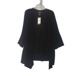 MAGGIE BARNES Black Open Front Cardigan Plus Size 1X NEW